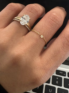 14K Gold & Mini Gemstone Soft Chain Ring