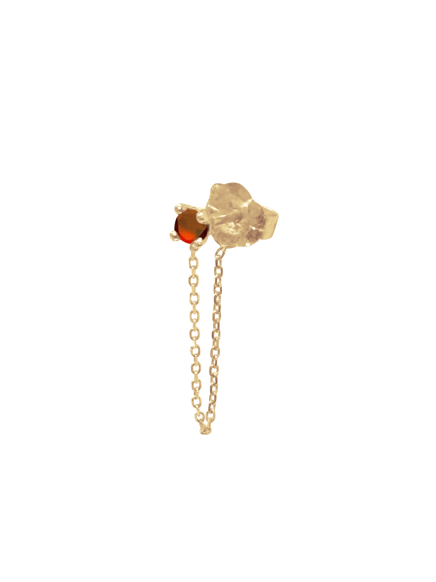14k Gold Birthstone Chain Earring