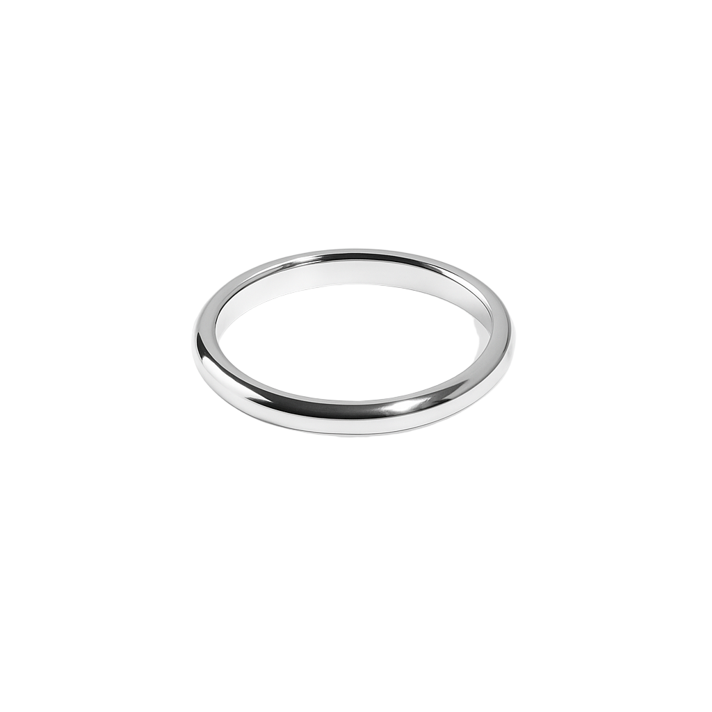 Silver ring on a white background