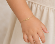 14k Kids Birthstone Name ID Bracelet