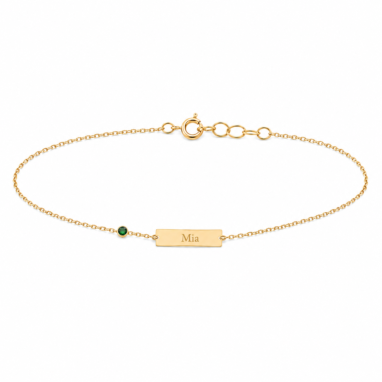 14k Kids Birthstone Name ID Bracelet