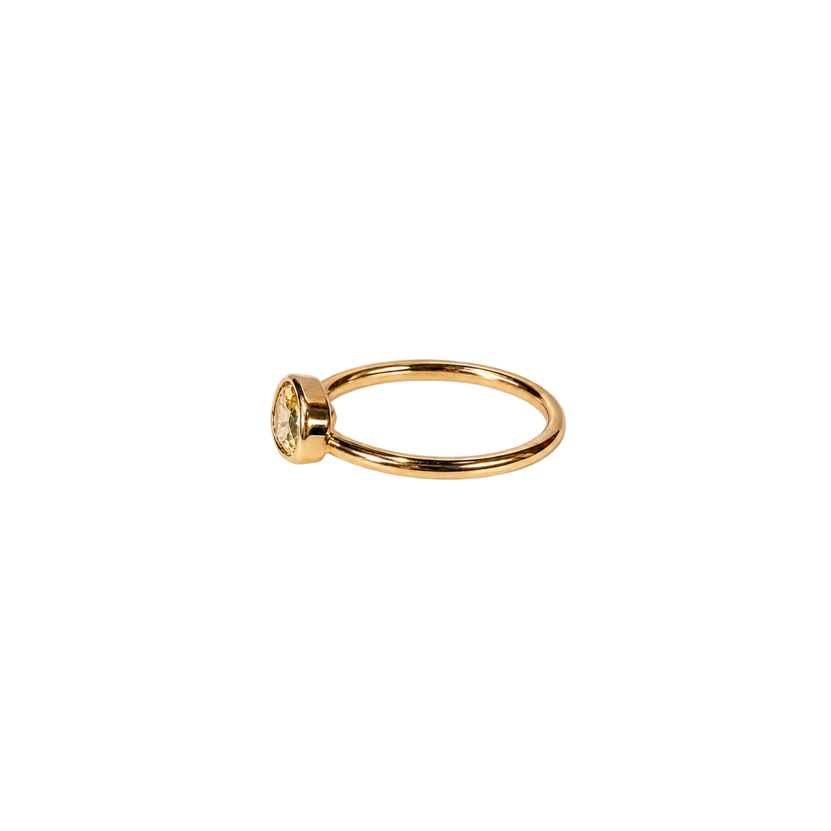 14K Gold East-West Oval Birthstone Pinky Ring