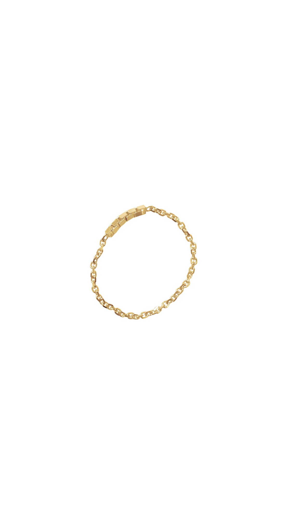 14K Gold Soft Box Chain Ring