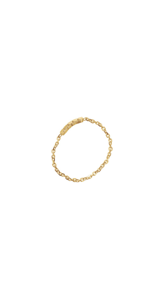 14K Gold Soft Box Chain Ring
