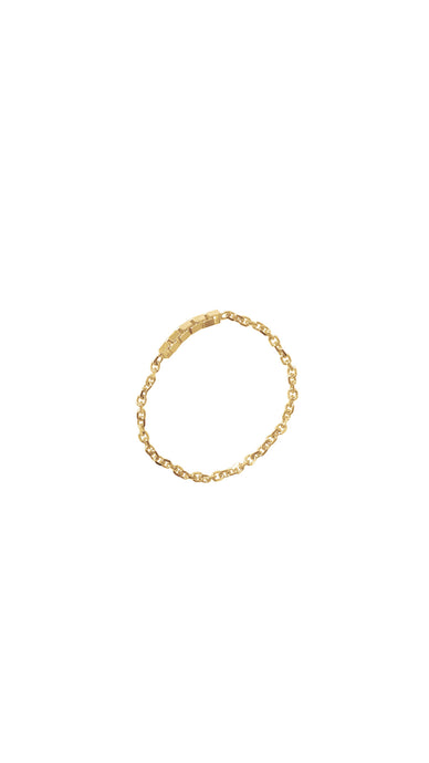 14K Gold Soft Box Chain Ring