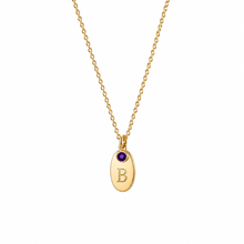 14k Kids Birthstone Initial Necklace