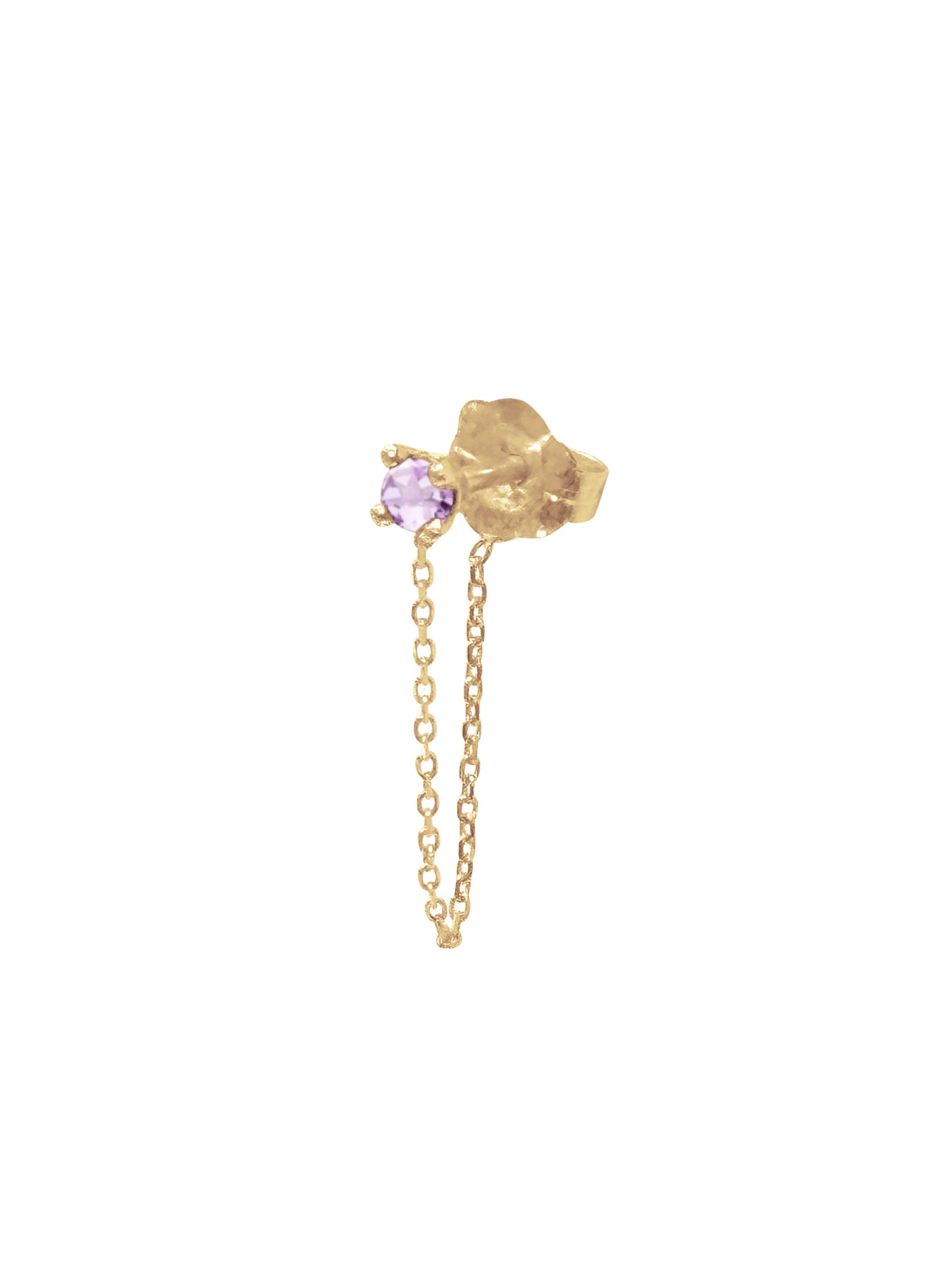 14k Gold Birthstone Chain Earring