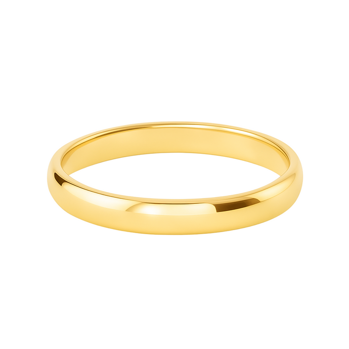 Gold ring on a white background