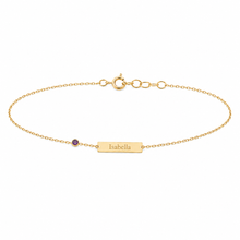 14k Kids Birthstone Name ID Bracelet
