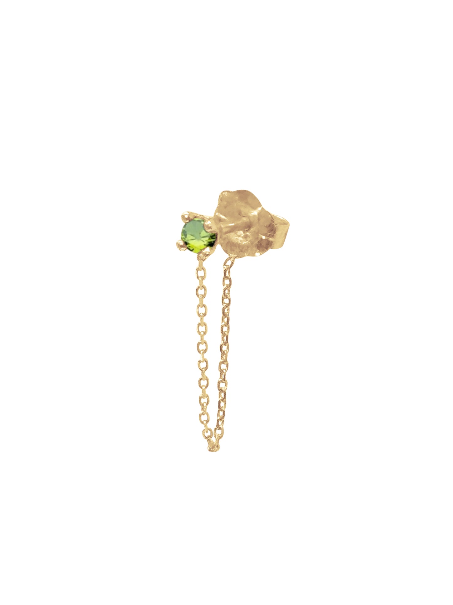 14k Gold Birthstone Chain Earring