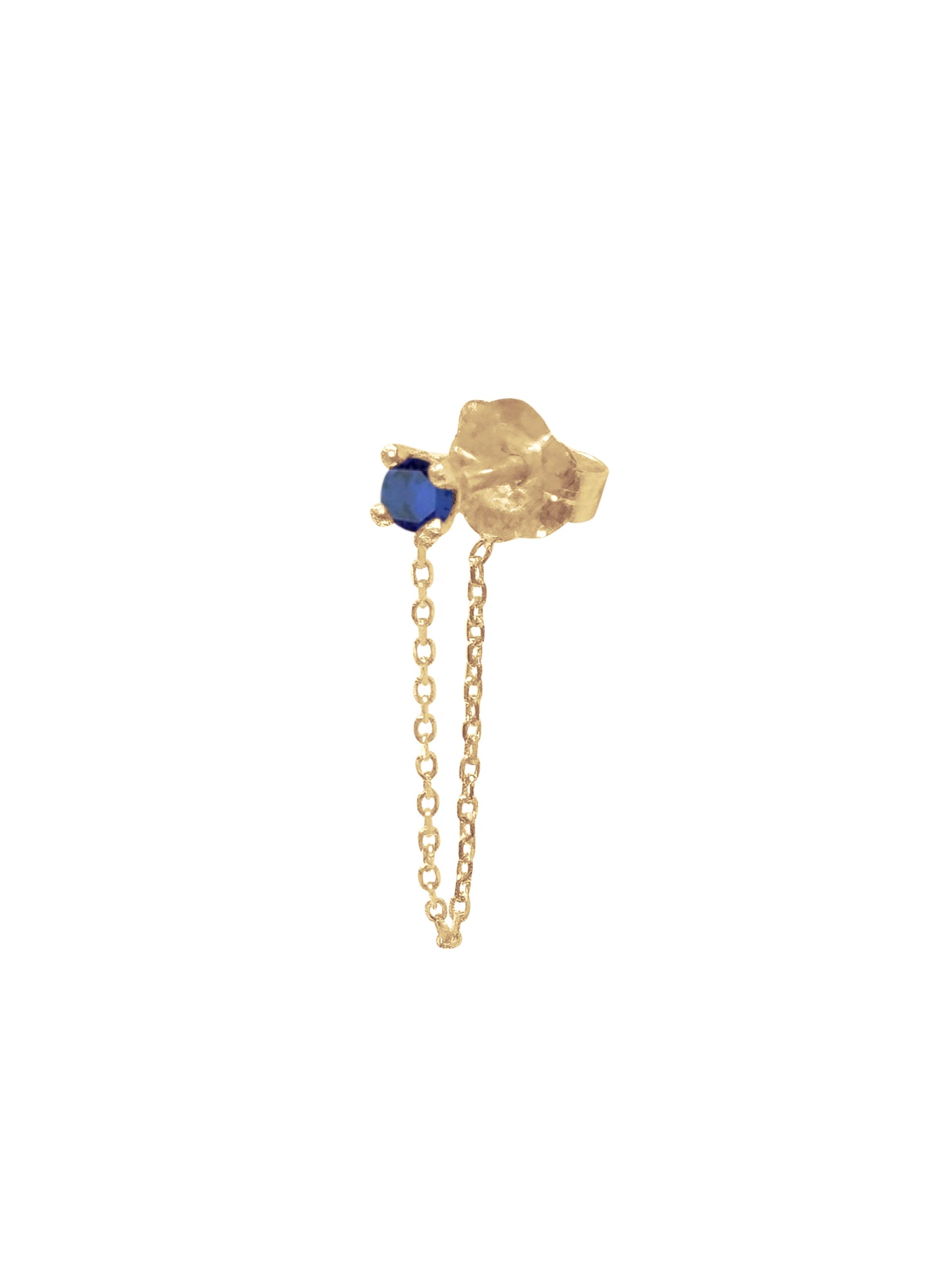 14k Gold Birthstone Chain Earring