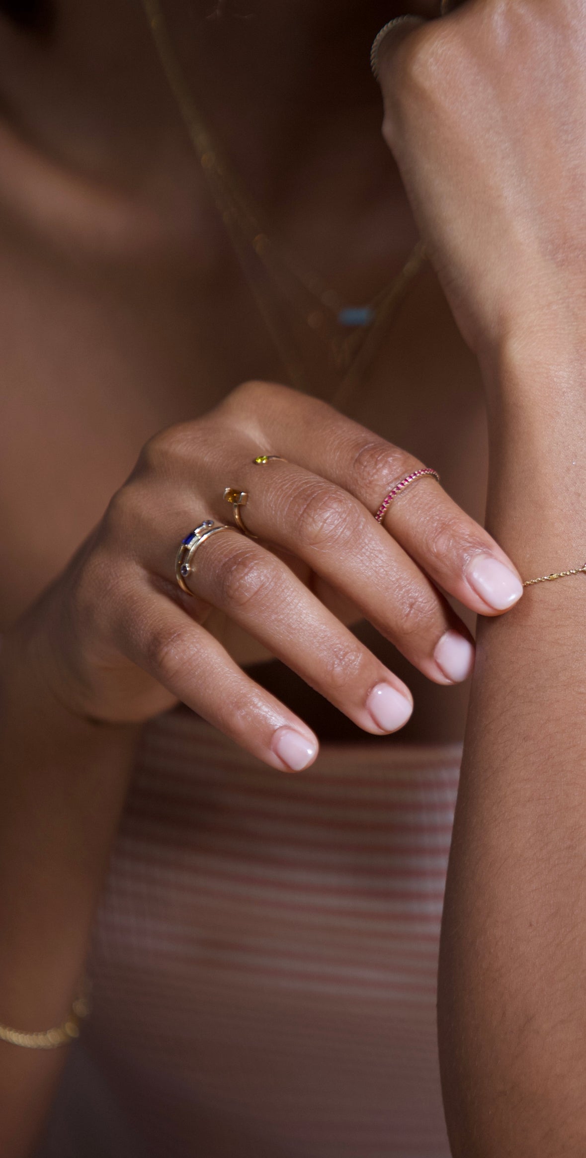 14K Gold Sapphire Twist Ring