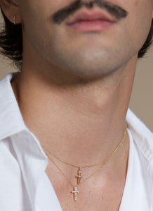 14K Gold Dainty Cross Necklace