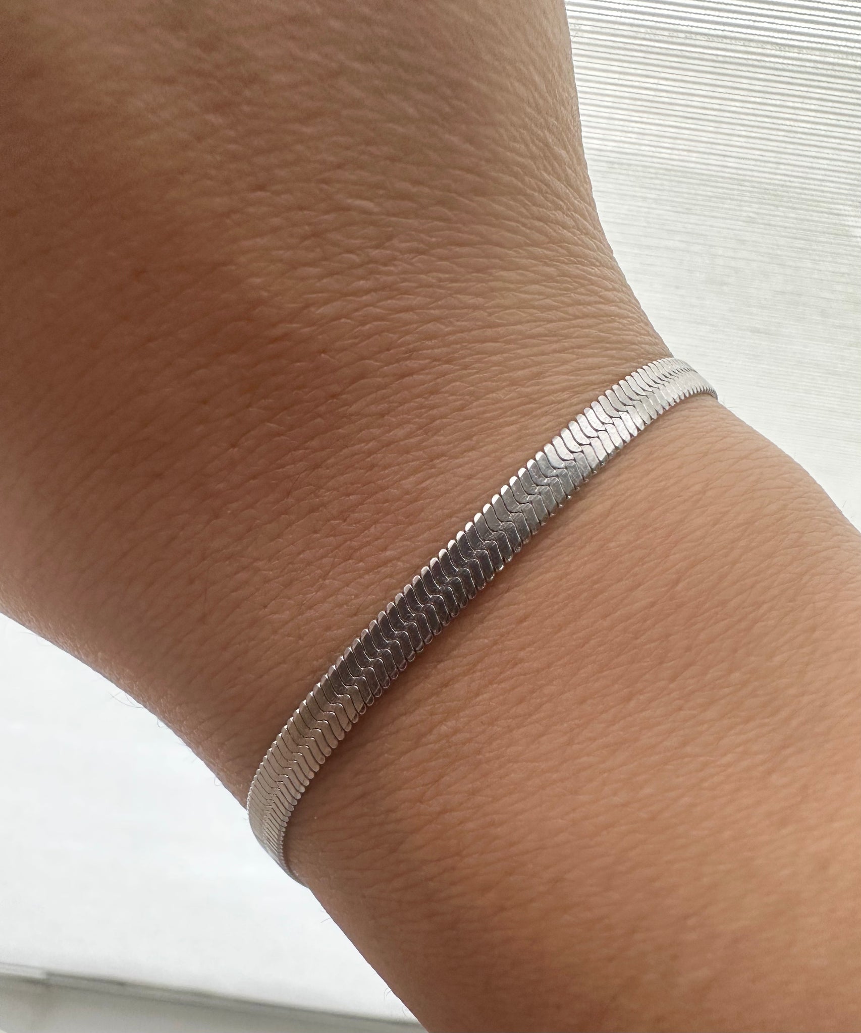 アクセサリー SILVER925 PLAIN HERRINGBONE BRACELET Sterling Silver Herringbone Bracelet – KEILA