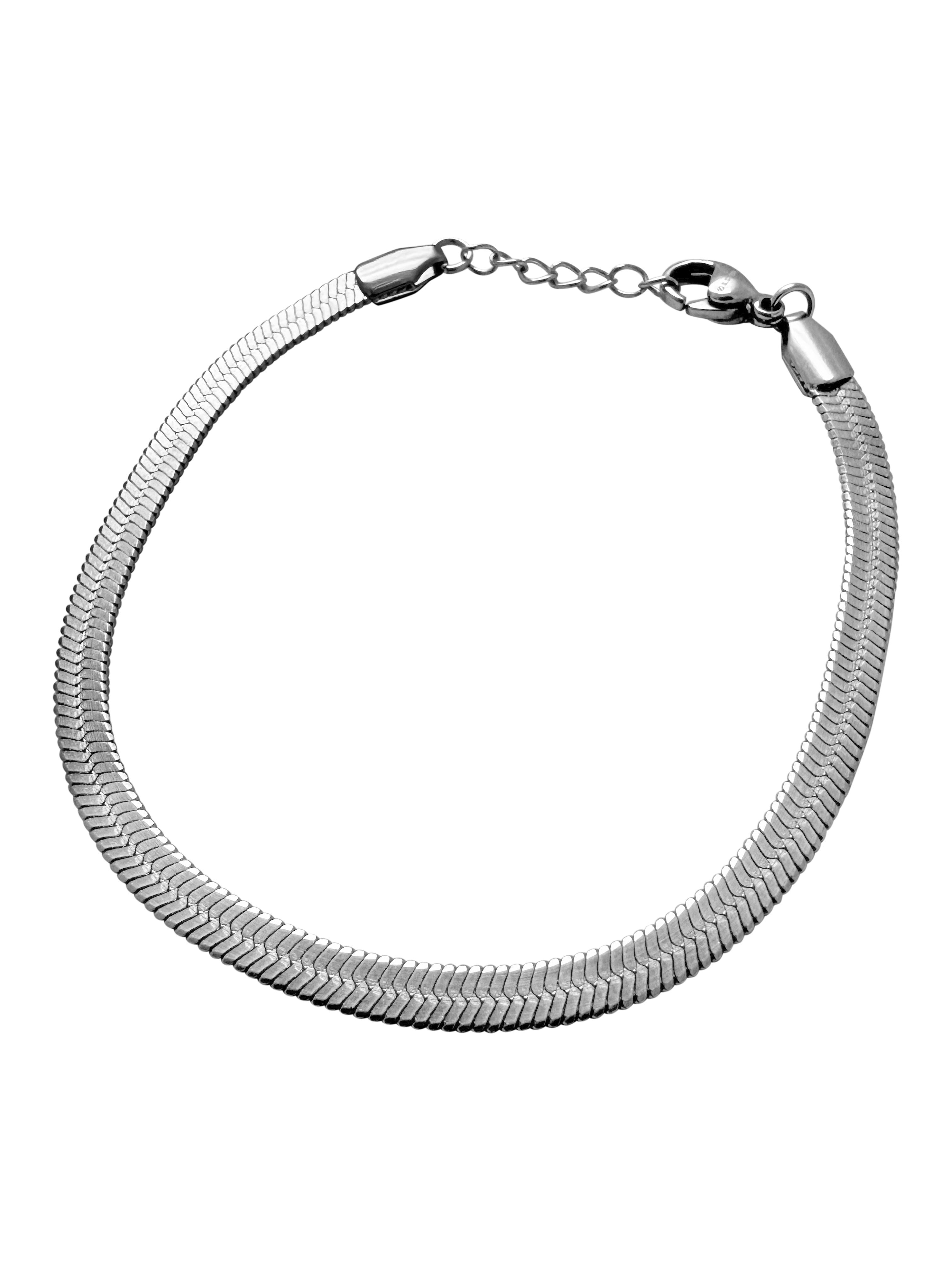 Sterling Silver Herringbone Bracelet – KEILA