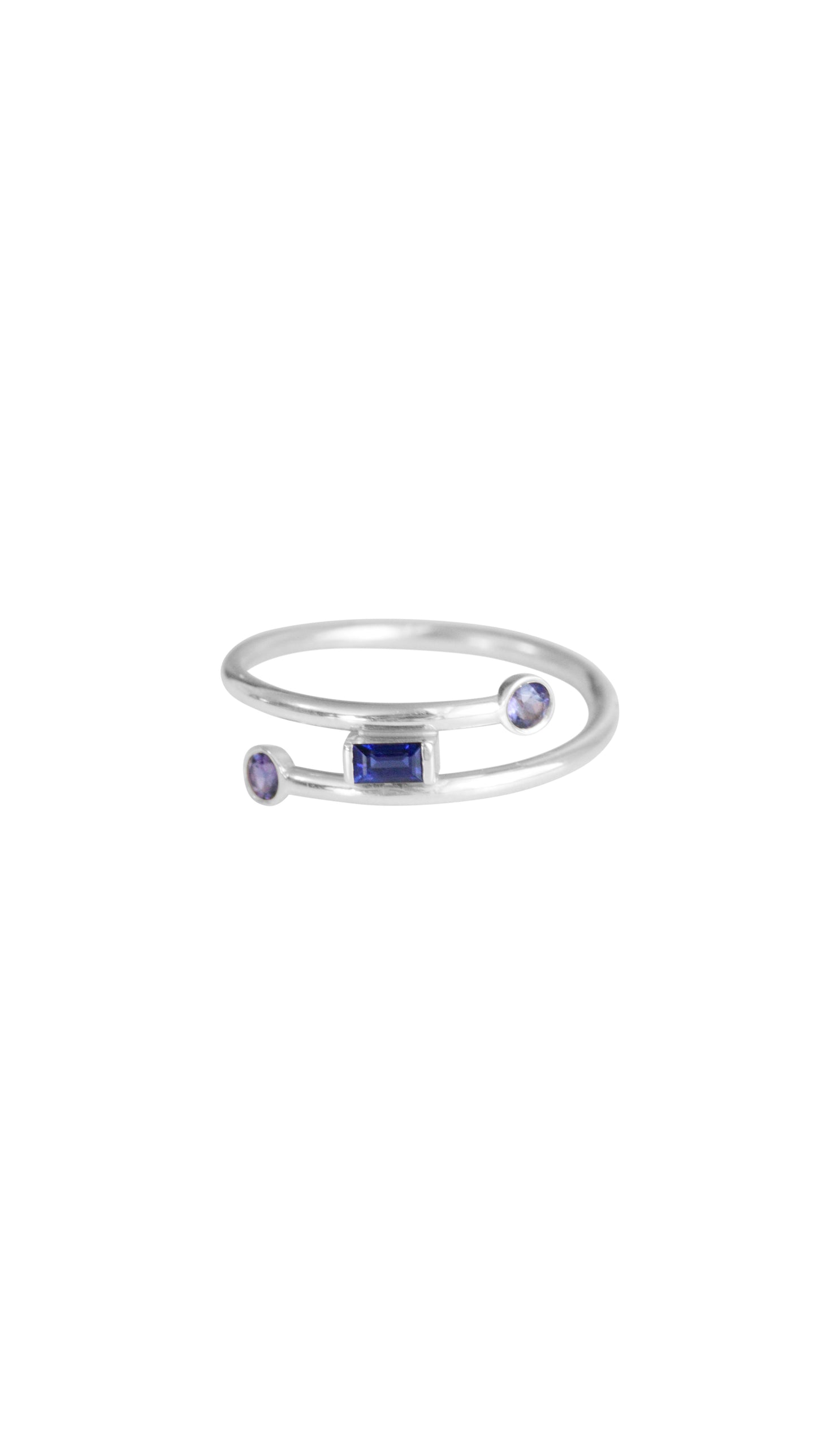 14K Gold Sapphire Twist Ring