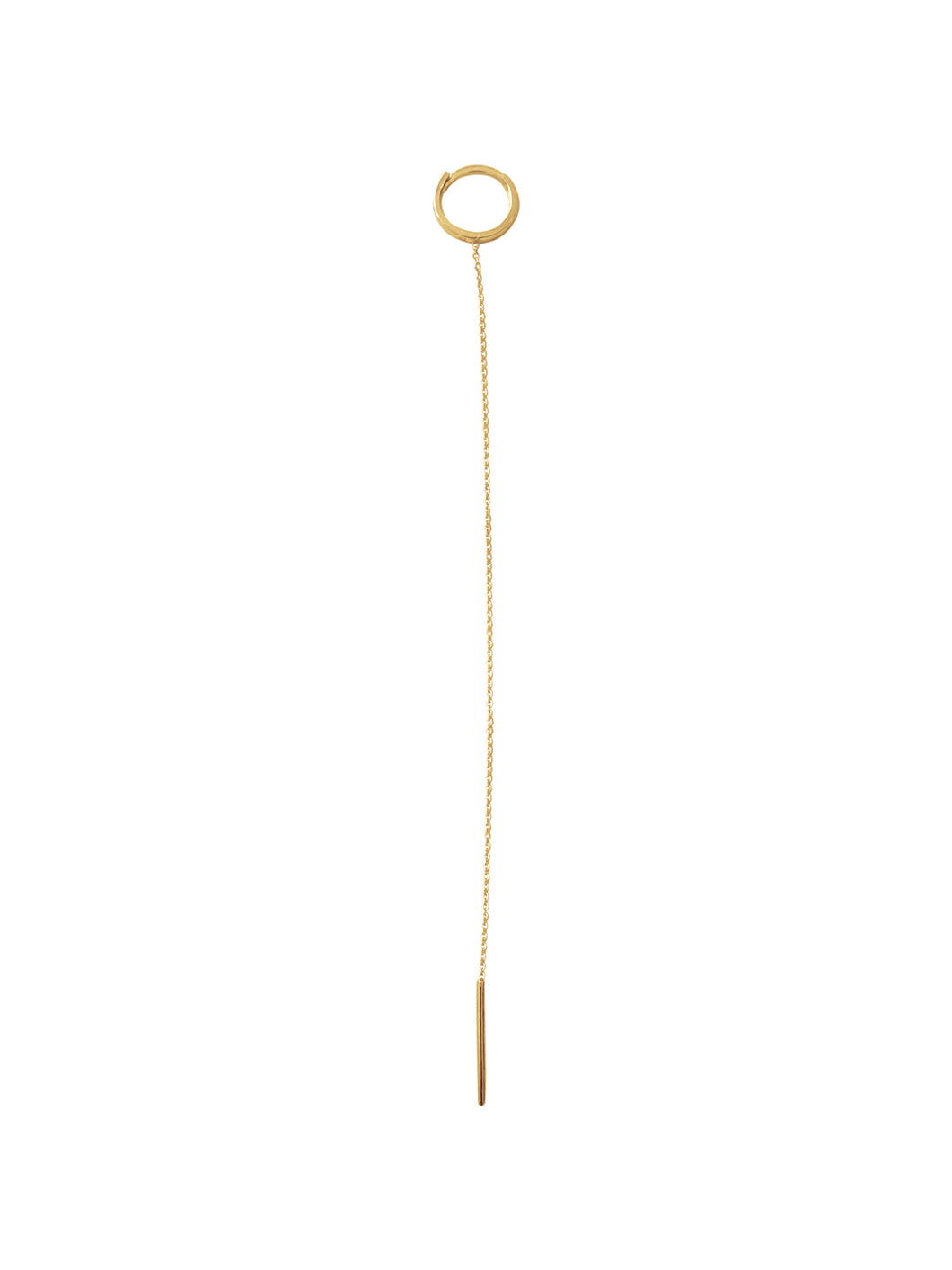 14KT Gold Huggie Long Chain Clicker Earring