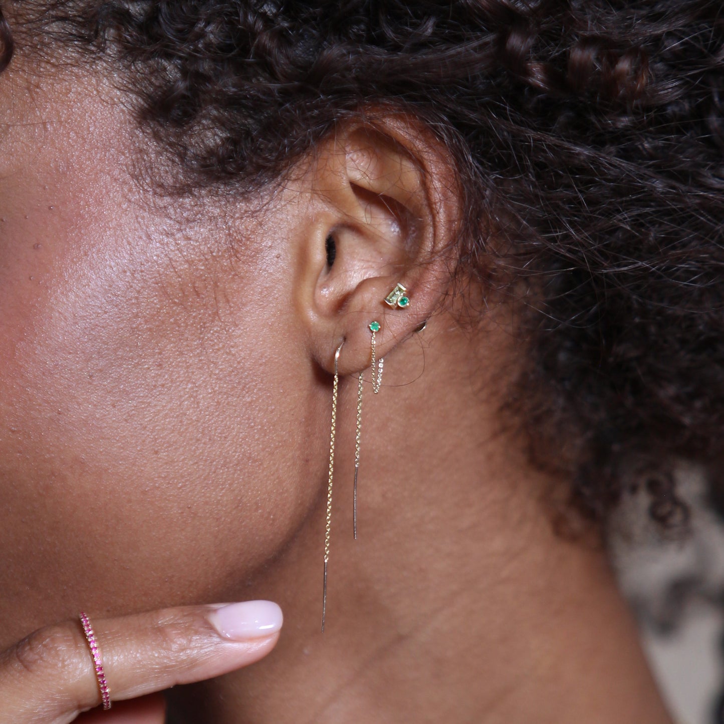 14k Gold Chain Earrings
