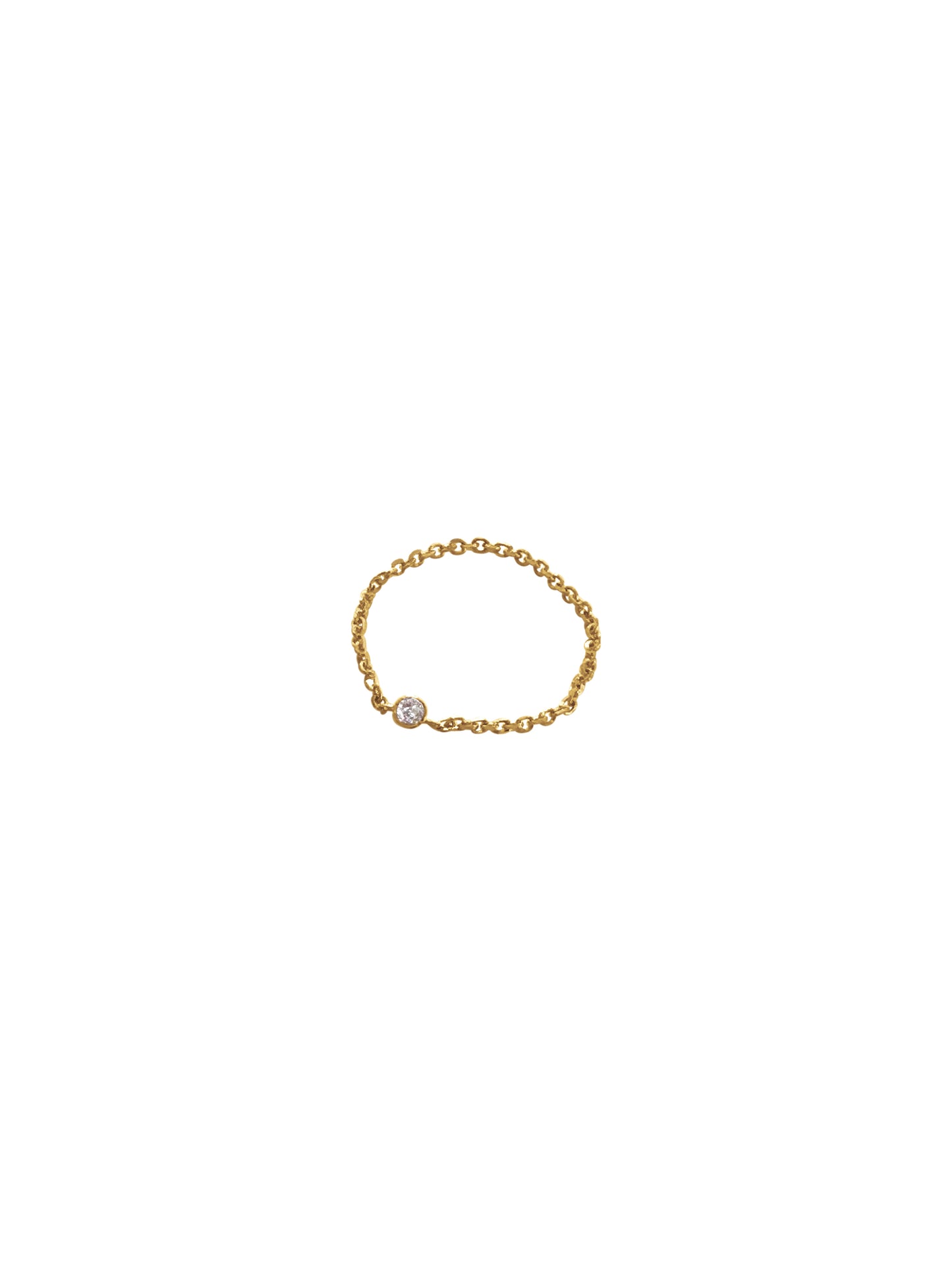 14K Gold & Mini Gemstone Soft Chain Ring