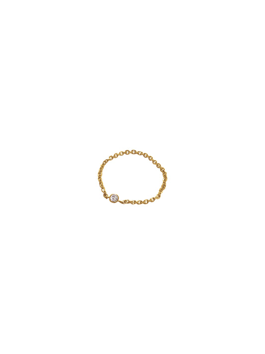 14K Gold & Mini Gemstone Soft Chain Ring