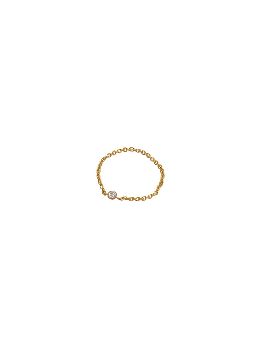14K Gold & Mini Gemstone Soft Chain Ring