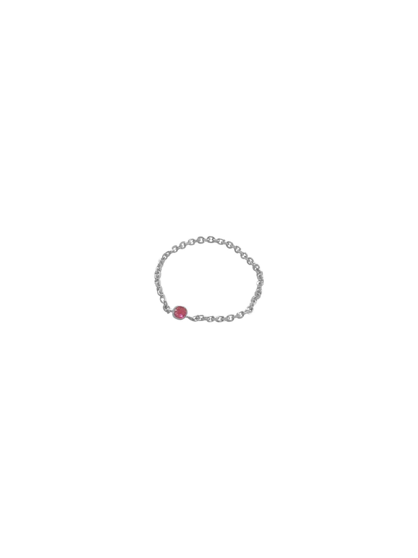 14K Gold & Mini Gemstone Soft Chain Ring