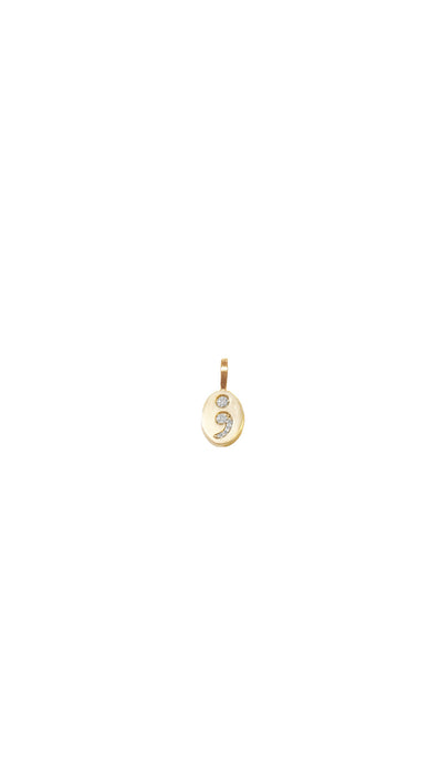 14K Semicolon Charm