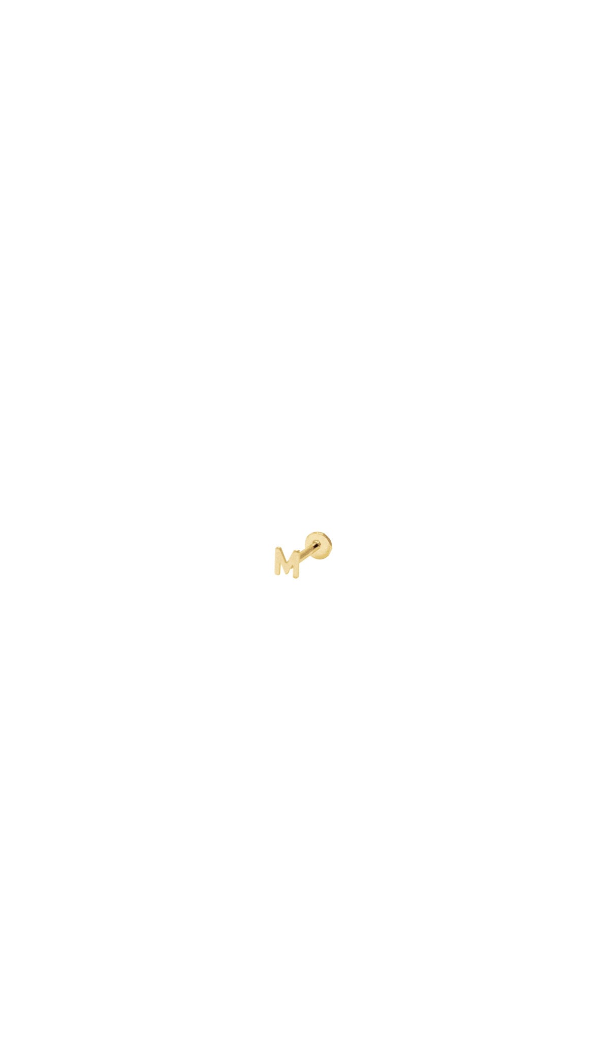 14K Gold Micro Initial Earring