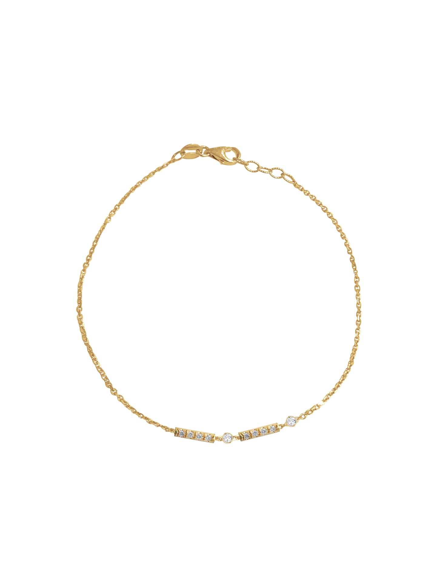 14K Gold Diamond Morse Code Initial Bracelet