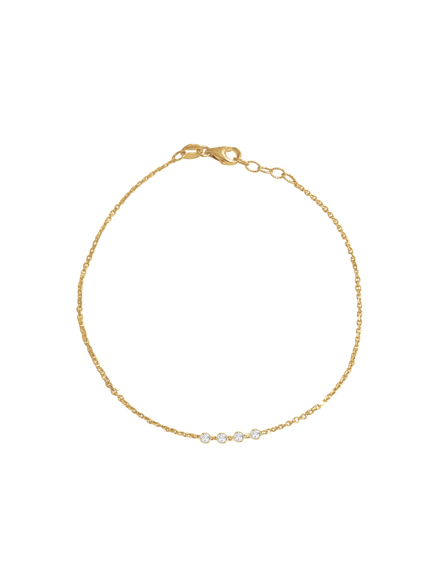 14K Gold Diamond Morse Code Initial Bracelet