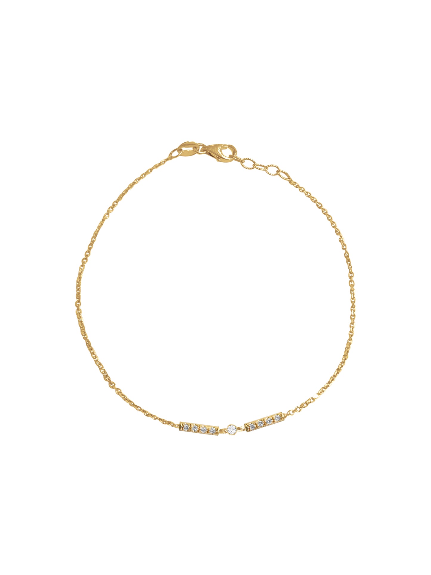 14K Gold Diamond Morse Code Initial Bracelet