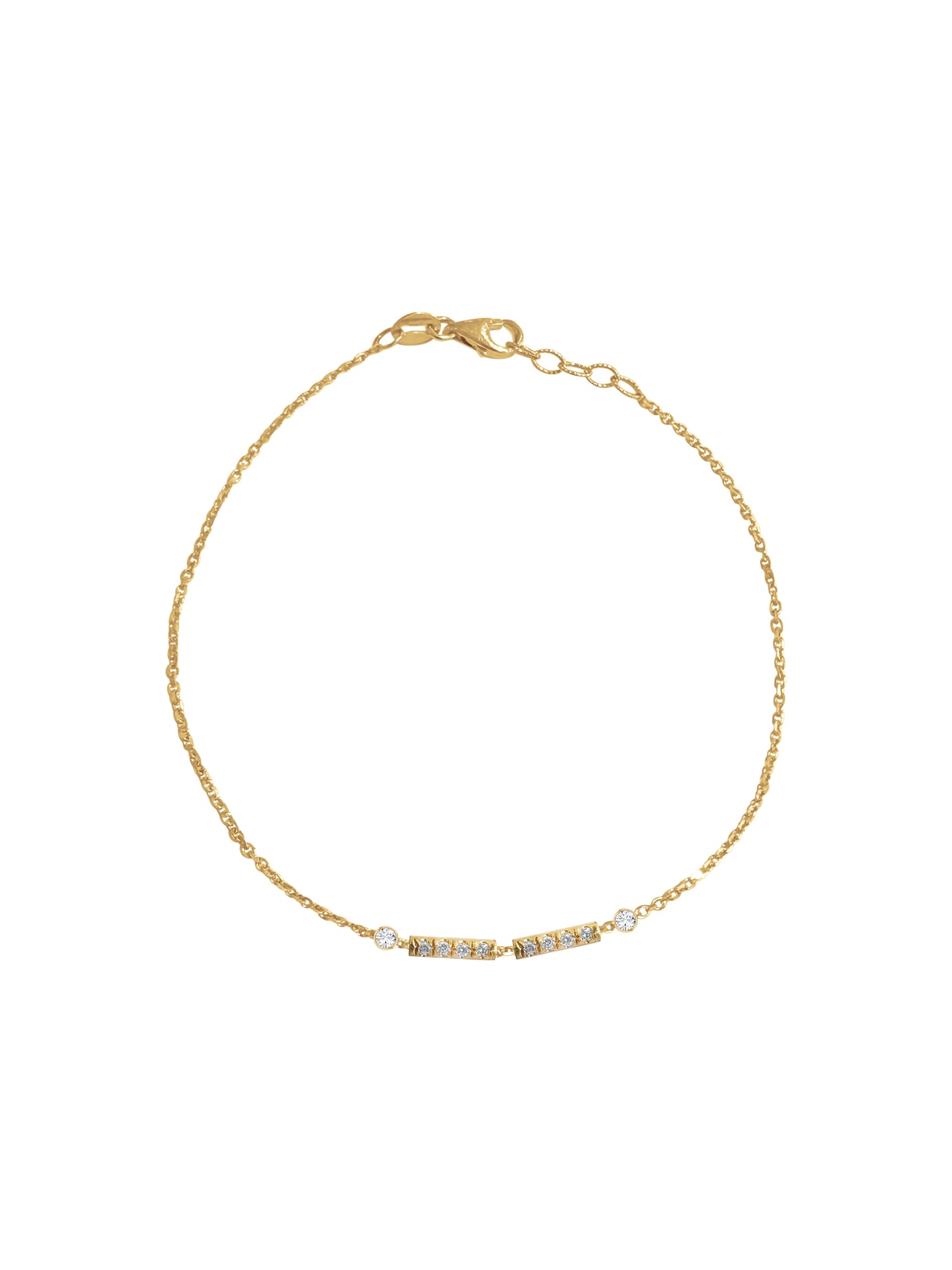 14K Gold Diamond Morse Code Initial Bracelet