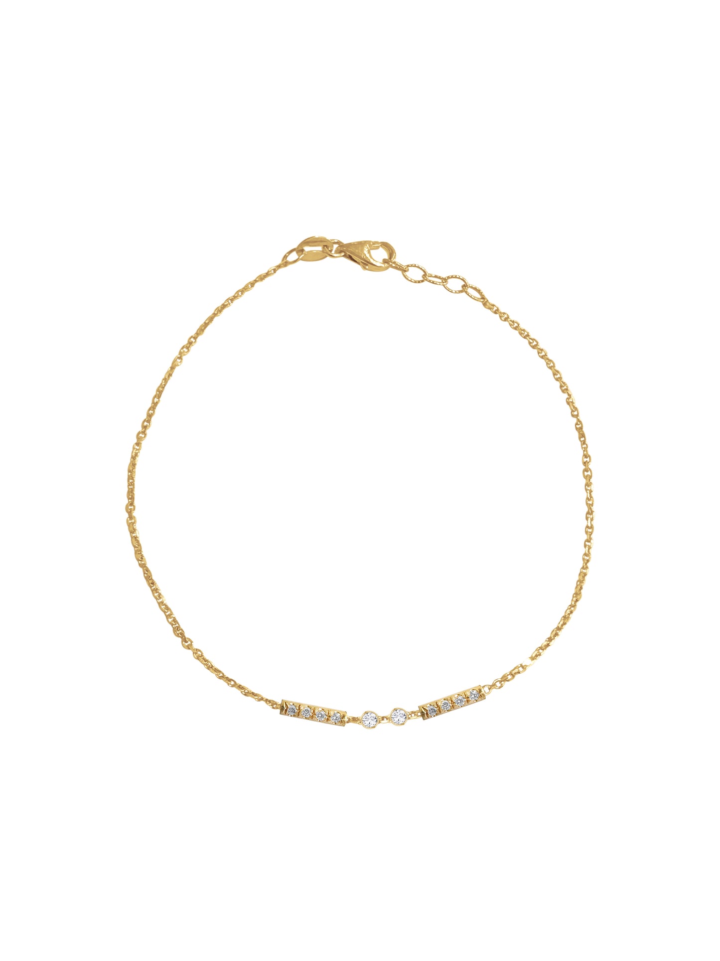14K Gold Diamond Morse Code Initial Bracelet