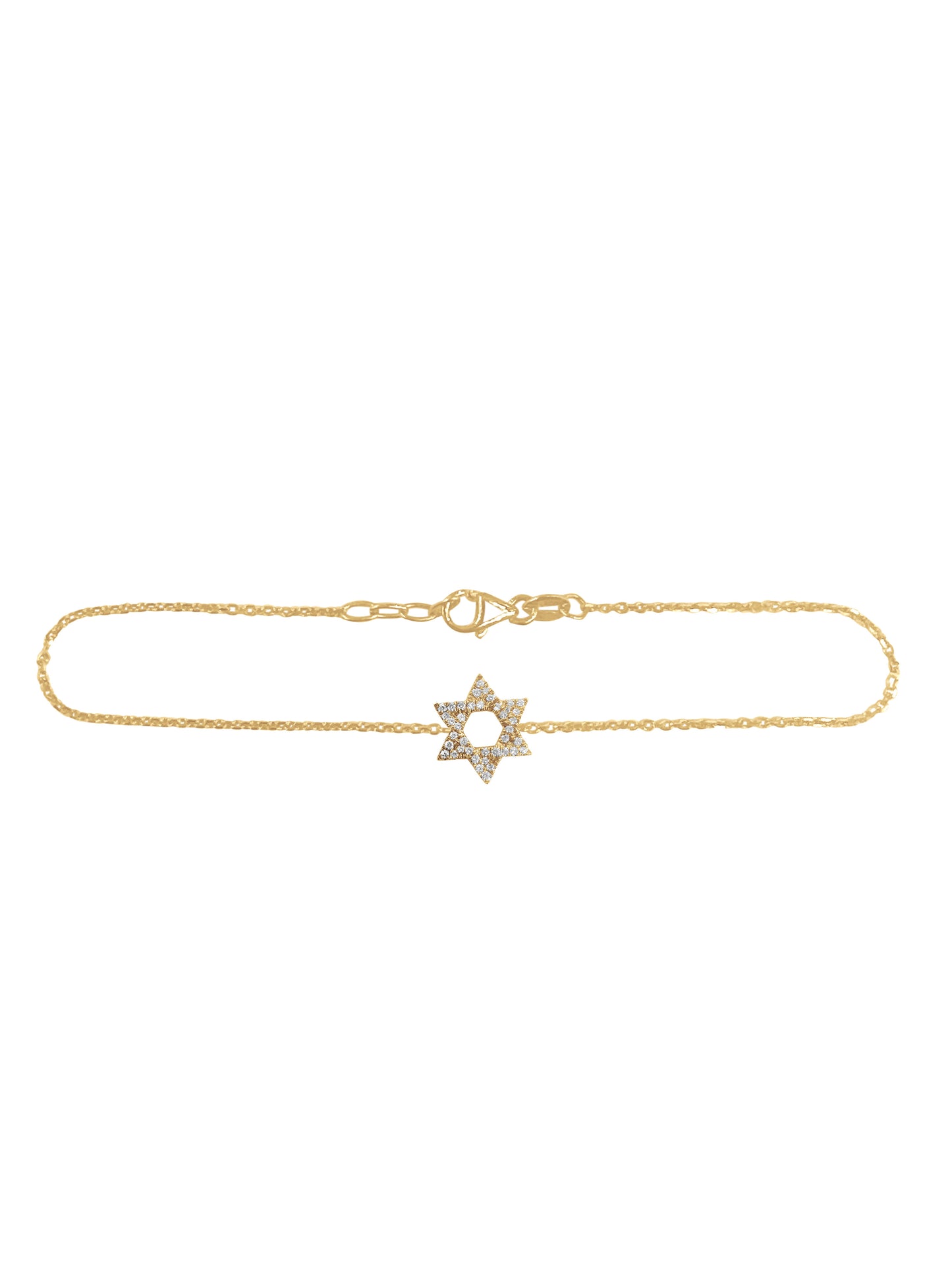 14K Diamond Star of David  Bracelet
