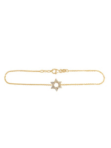 14K Diamond Star of David  Bracelet