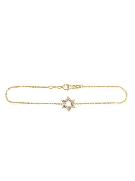 14K Diamond Star of David  Bracelet