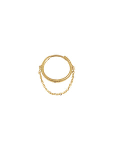 14KT Gold Large Chain Huggie Clicker Earring