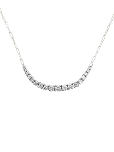 14K Diamond Tennis & Paperclip Necklace