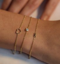 14K Open Heart Bracelet