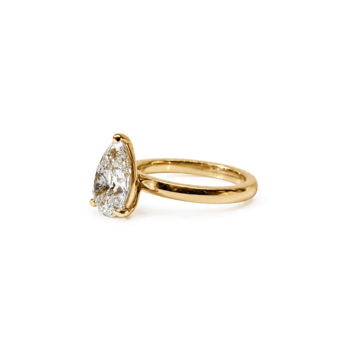 14K Pear Dome Engagement Ring
