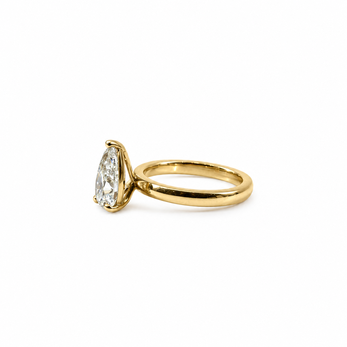 14K Pear Dome Engagement Ring