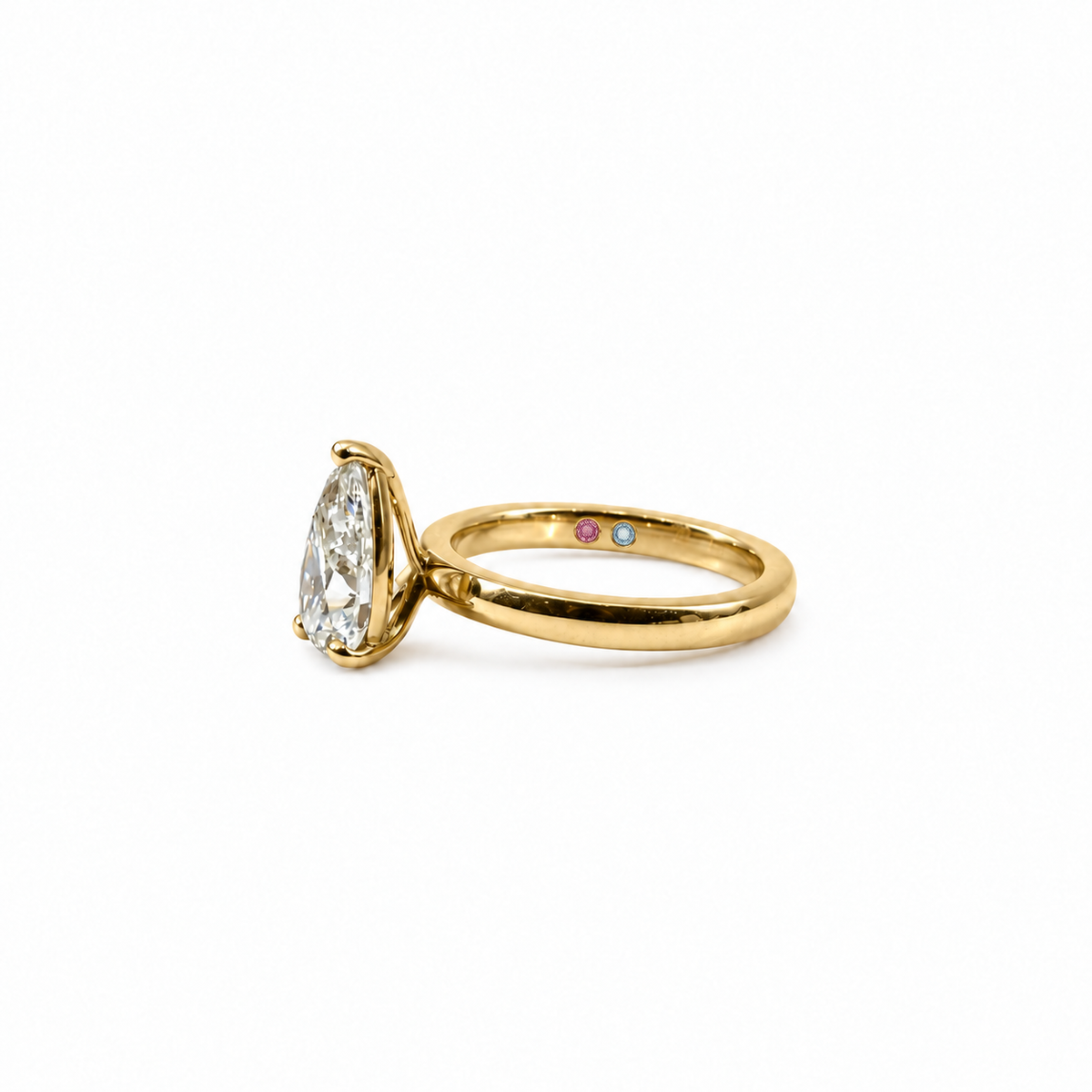 14K Pear Dome Engagement Ring