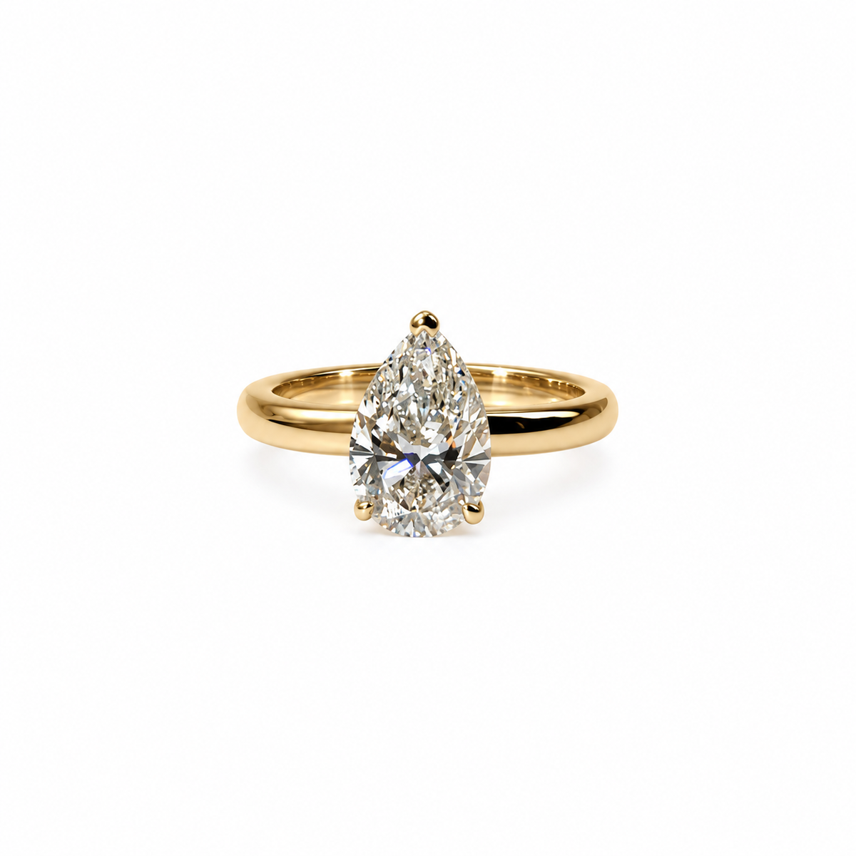 14K Pear Dome Engagement Ring