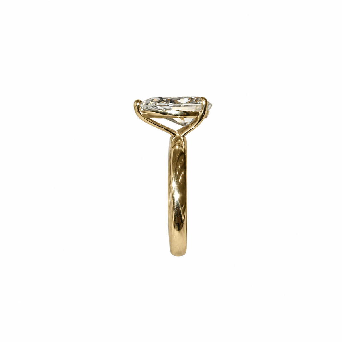 14K Pear Dome Engagement Ring