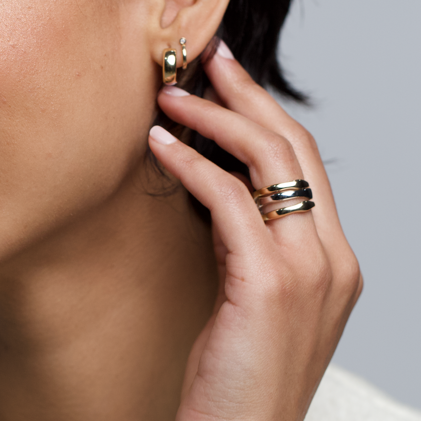 14K Bold Wave Band