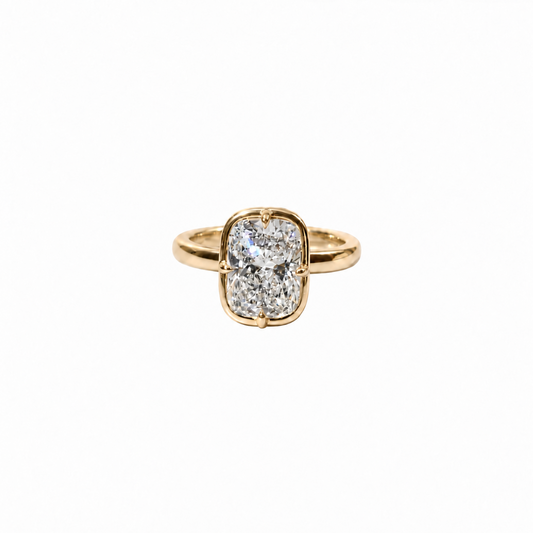 14K Elongated Cushion Dome Engagement Ring