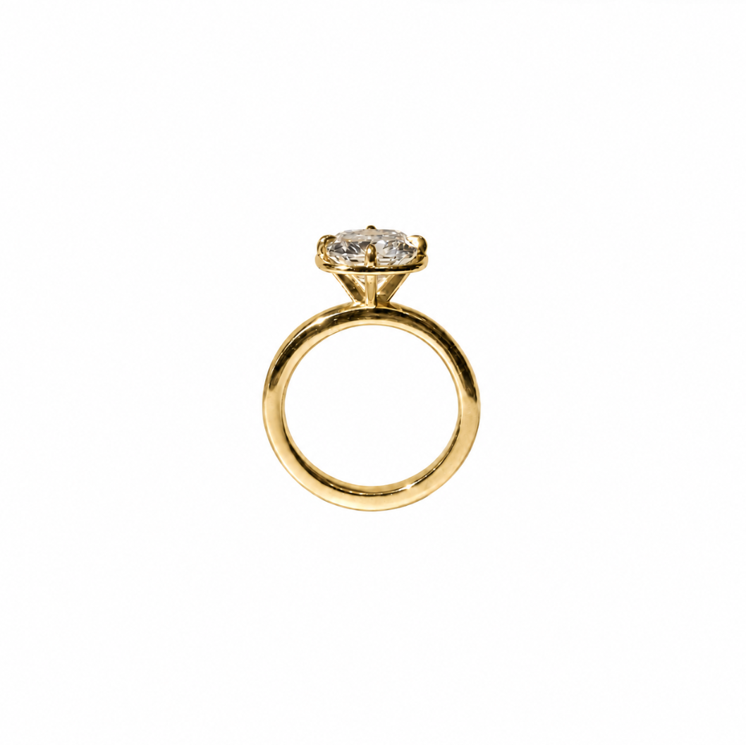 14K Elongated Cushion Dome Engagement Ring