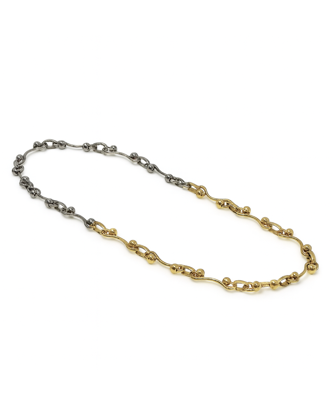 18K Gold Filled Wave & Bead Necklace
