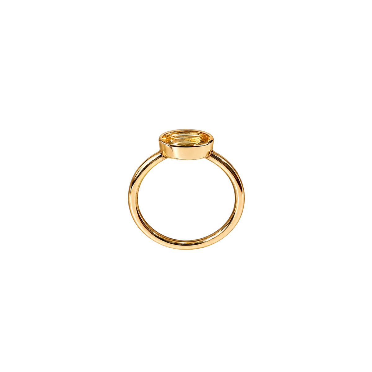 14K Gold East-West Oval Birthstone Pinky Ring