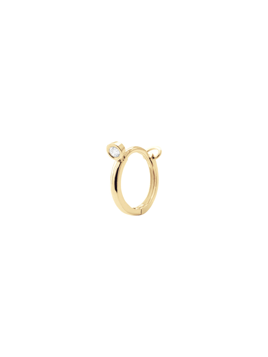14KT Gold Mini Huggie Diamond Clicker Earring